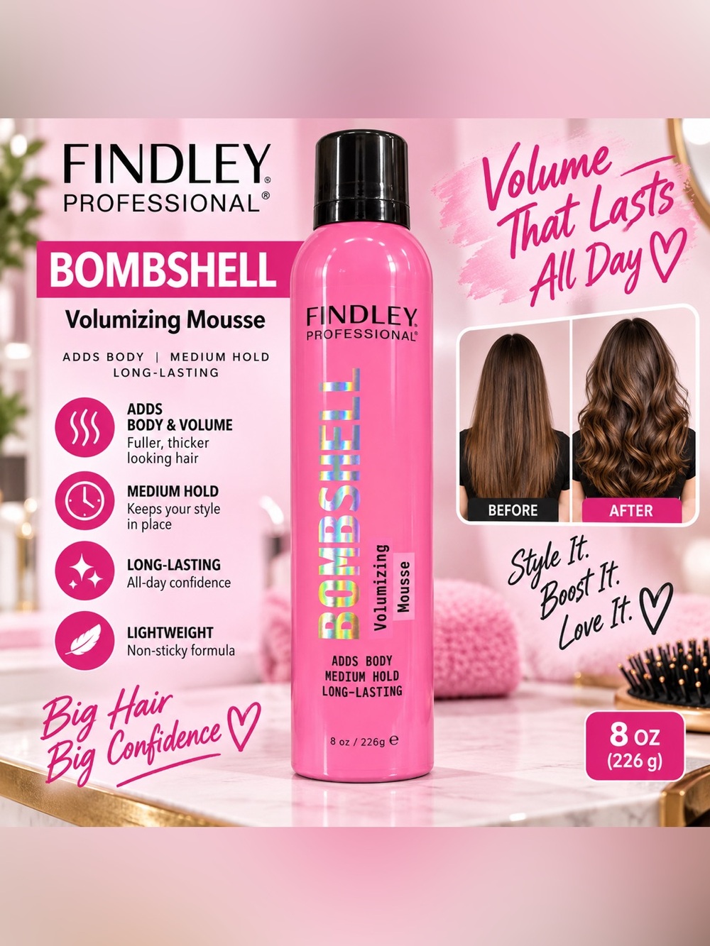 Bombshell Volumizing Mousse - Pink